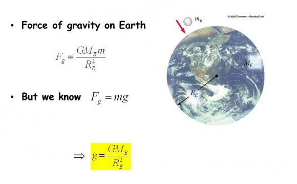 Weight Force of gravity on