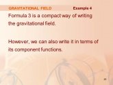 Gravitational field formula