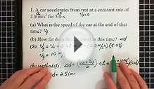 1g. Kinematics: Constant Acceleration: Problem Solving 1