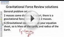 Gravitational Force Review Problems
