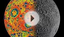 Gravity Field of the Moon overlaid with terrain map